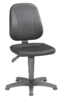 Preview: This is a simple, swivel office chair with a black cover. The seat is flat, and the backrest has an ergonomic shape. The chair has five wheels and an adjustable height.