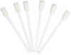 Preview: The image shows six white cotton swabs with a foamy head. The swabs are standing upright and are evenly arranged. The background is simple and bright.