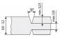 Preview: The image displays a technical drawing of a profile. It features a V-shaped notch with specific dimensions, such as width and angle (30°), for minimum and maximum depth.