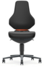 Preview: The office chair has a high, ergonomic backrest and a padded seat. It is in black and sits on a five-star base with casters, providing mobility.