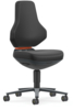 Preview: The image shows a modern office chair with a high, ergonomically shaped back and a wide seat. It has black upholstery and rolling feet for mobility.