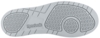 Preview: The image displays the underside of a gray Reebok sole. It features a tread with various patterns, molded grooves, and a circular area in the center. The brand name "Reebok" is visible.