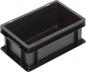 Preview: The image displays a rectangular, black plastic box without a lid. It has smooth interior walls and sturdy sides, perfect for storing or transporting items.