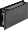 Preview: The image shows a black, rectangular plastic box. It has smooth surfaces, rounded corners, and appropriate openings on the sides, probably for handling or attachment.