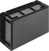 Preview: It is a rectangular, black plastic box with a closed lid. The box has a sturdy construction and is suitable for storing various items.