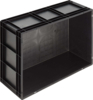 Preview: The image shows a black plastic box with open sides. It has a rectangular shape, a flat bottom, and is equipped with grid structures on the sides.