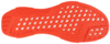 Preview: The image shows the sole of a shoe in bright orange. The surface has a grid-like pattern with various indentations and grooves for better grip.