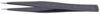 Preview: The image shows a sharp, black tweezer made of stainless steel. It has a slender shape and a slightly non-slip surface, ideal for delicate tasks or precise gripping.