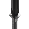 Preview: The image shows a special drill. It has a long, narrow, black head with sharp edges and a shiny, silver tip. The shape optimizes drilling.