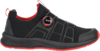 Preview: The shoe is black with red accents. It features a breathable upper and a soft sole. A special lacing system allows for easy adjustment of the fit.