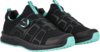 Preview: The image shows a pair of black sneakers with mint green accents. They feature a breathable upper and a combination of lacing system and a special twist lock.