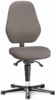 Preview: The office chair has a gray, padded backrest and a round seat. It stands on five black casters and has an adjustable gas cylinder for height adjustment.