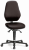 Preview: The image shows a black office chair with a simple, ergonomic design. It has a high backrest, a padded seat, and is mounted on a rolling frame with five casters.