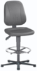 Preview: The image shows an adjustable office chair in gray. It features a padded seat, a backrest with gentle lines, and a sturdy base with five casters as well as a round footrest.