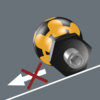 Preview: The image shows a black screw with a yellow, rounded top that has a pattern. Next to it is a red "X" on a slanted line, indicating incorrect positioning.