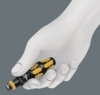 Preview: A white hand holds a black screwdriver with yellow accents. The background is gray. The hand has a natural shape and the fingers are slightly bent.