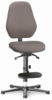 Preview: The chair has a gray, padded seat and a tall, ergonomic backrest. It stands on a stable base with casters and has a footrest. The seat height is adjustable.