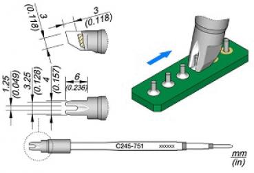 Das Bild zeigt technische Zeichnungen von Steckverbindern. Oben rechts ist ein Stecker, der in eine Leiterplatte eingesteckt wird, mit Maßangaben und verschiedenen Durchmessern.