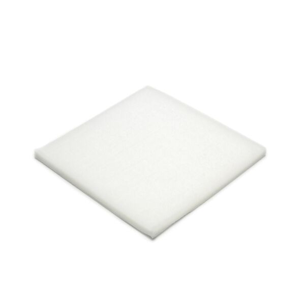 The image shows a square, white cushion or pad. It is flat and has rounded corners, with a soft, smooth surface. The dimensions are uniform.