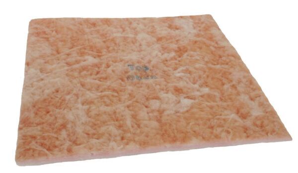 The image displays a square, soft material in a light, peach tone. The surface is slightly textured and appears to be fluffy. There is a caption in the center.