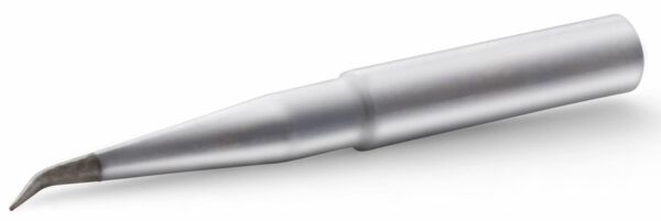 The image shows a silver tool with a sharp, slightly curved tip. It has a slender, round handle and is typical for precise work or details.