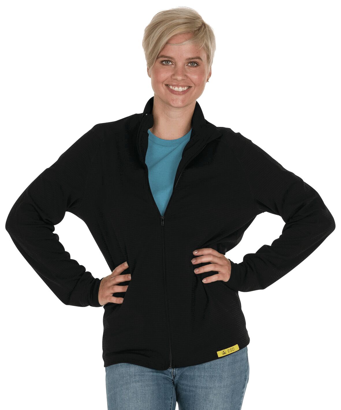 Compumet AG - ESD women's sweat jacket Coolmax® ALL SEASON, black