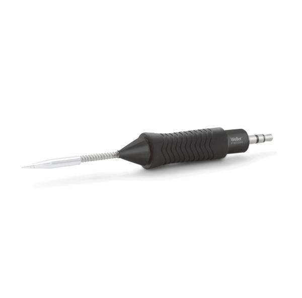 The image shows a screwdriver with an ergonomic, rubberized handle. The tip is metallic and long, the handle has grooves for better grip. It appears functional and precise.