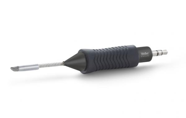 The image shows a tool with a rubberized, black handle and a long, thin metal tip. The handle has ridged areas for better grip. Ideal for precise work.