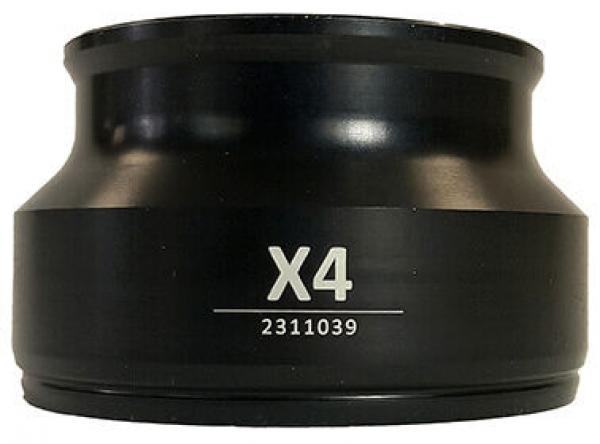 It is a black, cylindrical object with a wide top rim and narrower bottom. On the front, the numbers "X4" and "2311039" are printed.