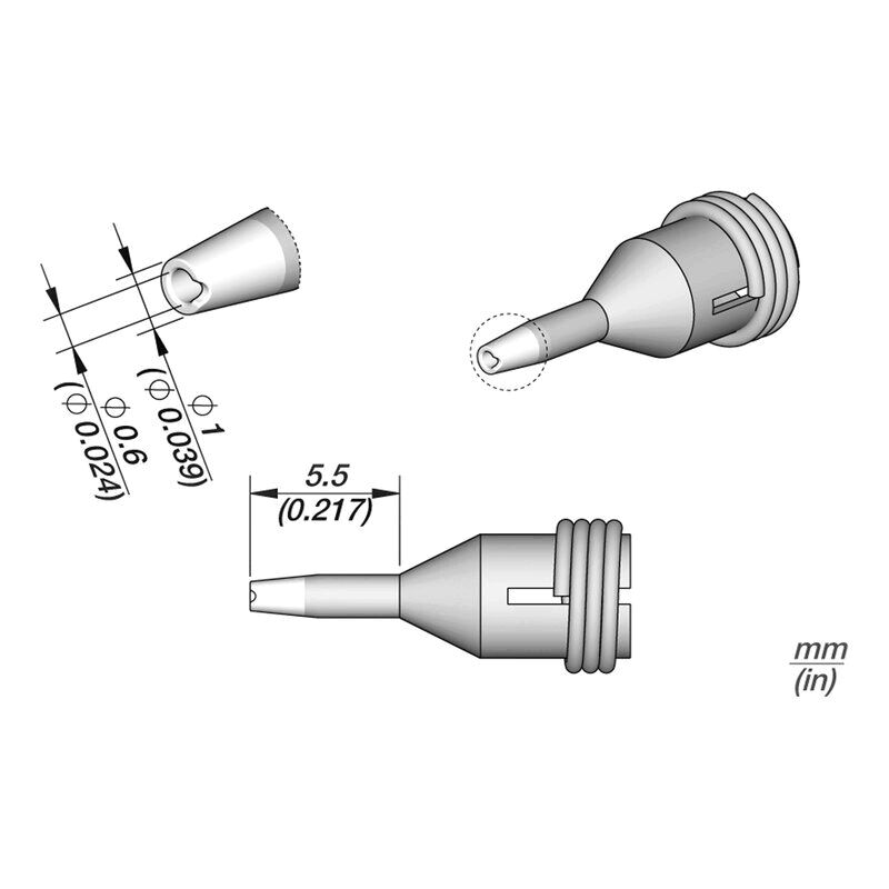 The image displays technical drawings of a component-like object with various views. It includes dimensions in millimeters, clarifying the shape and dimensions of the object.